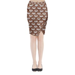 Coffee On Coffee Midi Wrap Pencil Skirt