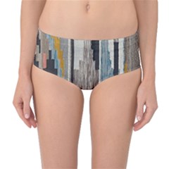 Abstract Pattern Mid-waist Bikini Bottoms