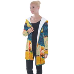 Abstract Painting Acrylic Paint Art Artistic Background Longline Hooded Cardigan by Vaneshart