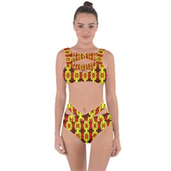 Red Black Yellow-9 Bandaged Up Bikini Set  by ArtworkByPatrick