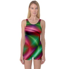 Background Fractal Shining Elegant One Piece Boyleg Swimsuit by Wegoenart