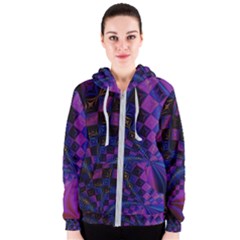 Background Silky Geometric Fractal Women s Zipper Hoodie by Wegoenart