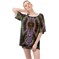 Digital Art Fractal Artwork Oversized Chiffon Top