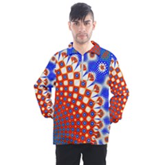 Digital Arts Fractals Futuristic Red Blue Men s Half Zip Pullover by Wegoenart