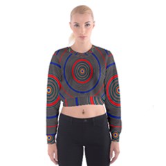 Art Design Fractal Circle Cropped Sweatshirt by Wegoenart