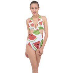 Watermelon Juice Auglis Clip Art Watermelon Halter Front Plunge Swimsuit by Vaneshart