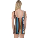 Stripes Hand Drawn Tribal Colorful Background Pattern One Piece Boyleg Swimsuit View2