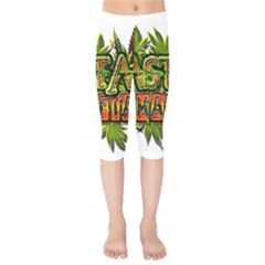 Cannabis Hemp Hashish Illegal Drug Trade Rasta Kids  Capri Leggings  by Vaneshart