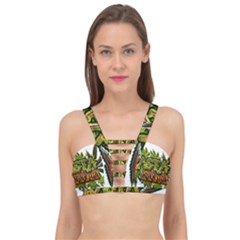 Cannabis Hemp Hashish Illegal Drug Trade Rasta Cage Up Bikini Top by Vaneshart