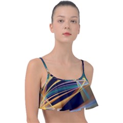 Lines Stripes Colorful Abstract Background Color Frill Bikini Top