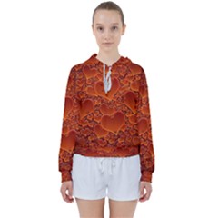 Heart Orange Texture Many Women s Tie Up Sweat