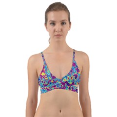 Ripple Motley Colorful Spots Abstract Wrap Around Bikini Top by Vaneshart