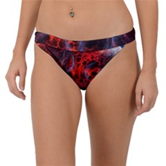 Art Space Abstract Red Line Band Bikini Bottom by Vaneshart