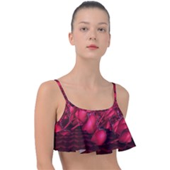 Heart Abstract Shape Pink Light Frill Bikini Top