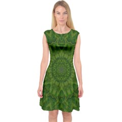 Fauna Nature Ornate Leaf Capsleeve Midi Dress by pepitasart