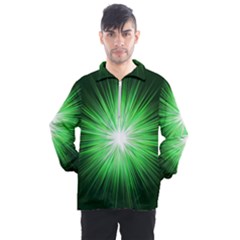 Green Blast Background Men s Half Zip Pullover by Mariart