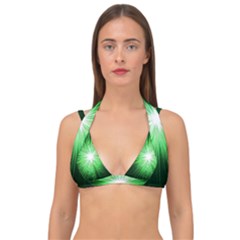 Green Blast Background Double Strap Halter Bikini Top by Mariart