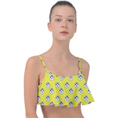 English Breakfast Yellow Pattern Frill Bikini Top by snowwhitegirl