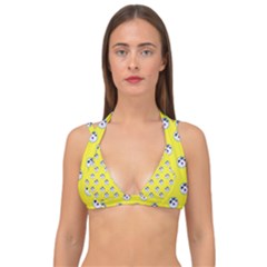 English Breakfast Yellow Pattern Double Strap Halter Bikini Top by snowwhitegirl