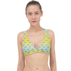 English Breakfast Yellow Pattern Mint Ombre Classic Banded Bikini Top by snowwhitegirl