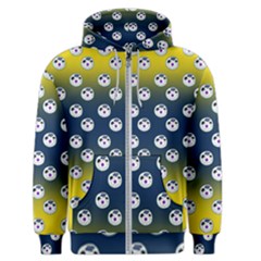 English Breakfast Yellow Pattern Blue Ombre Men s Zipper Hoodie by snowwhitegirl