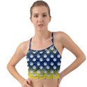 English Breakfast Yellow Pattern Blue Ombre Mini Tank Bikini Top View1