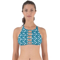 Fish Teal Blue Pattern Perfectly Cut Out Bikini Top by snowwhitegirl