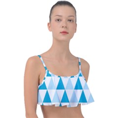 Abstract Modern Background Blue Frill Bikini Top