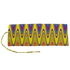 Retro Colorful Waves Background Roll Up Canvas Pencil Holder (s)