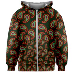 Seamless Paisley Pattern Kids  Zipper Hoodie Without Drawstring by Vaneshart