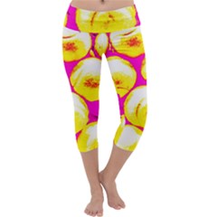 Pop Art Tennis Balls Capri Yoga Leggings