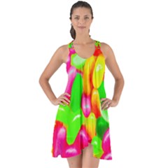 Vibrant Jelly Bean Candy Show Some Back Chiffon Dress by essentialimage