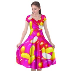 Vibrant Jelly Bean Candy Cap Sleeve Wrap Front Dress by essentialimage