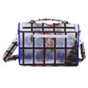 Funny Giraffe  With Christmas Hat Looks Through The Window Satchel Shoulder Bag View3