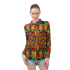 Abstract 30 Long Sleeve Chiffon Shirt