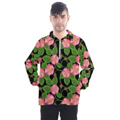 Roses Flowers Bud Men s Half Zip Pullover by Vaneshart