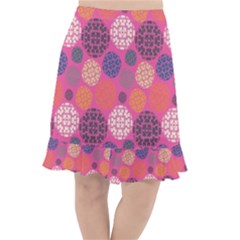 Abstract Seamless Pattern Graphic Pink Fishtail Chiffon Skirt by Vaneshart