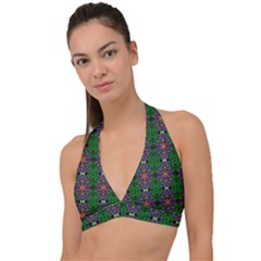 Abstract 38 Halter Plunge Bikini Top