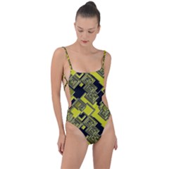 Seamless Pattern Background Tie Strap One Piece Swimsuit