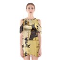 Anubis The Egyptian God Pattern Shoulder Cutout One Piece Dress View1