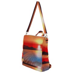 Sunset Water River Sea Sunrays Crossbody Backpack