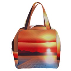Sunset Water River Sea Sunrays Boxy Hand Bag by Mariart