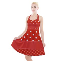 Polka Dots Two Times Halter Party Swing Dress  by impacteesstreetwearten