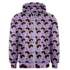 Redhead Girl Pattern Lilac Men s Zipper Hoodie by snowwhitegirl