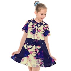 Retro Girl Kids  Short Sleeve Shirt Dress by snowwhitegirl