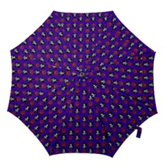 Girl Flower Pattern Royal Blue Hook Handle Umbrellas (medium) by snowwhitegirl