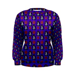 Girl Flower Pattern Royal Blue Women s Sweatshirt by snowwhitegirl