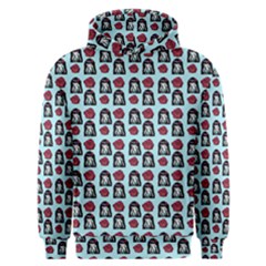 Girl Flower Pattern Light Blue Men s Overhead Hoodie by snowwhitegirl