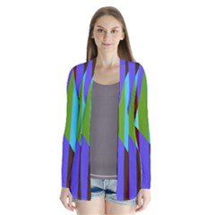 Stripes Interrupted Drape Collar Cardigan by bloomingvinedesign