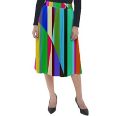 Stripes Interrupted Classic Velour Midi Skirt 